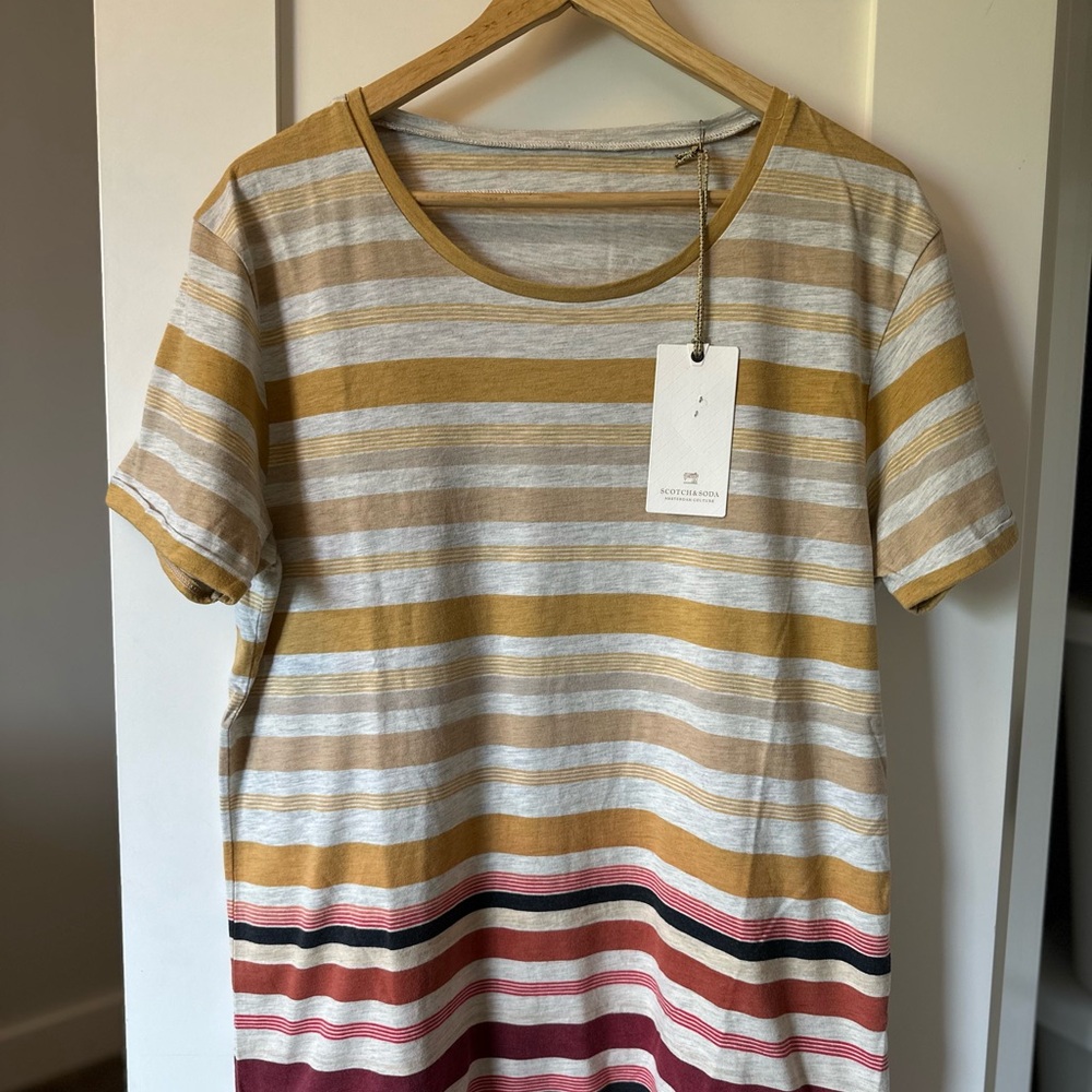 Mens SCOTCH & SODA Striped T Shirt (NWT)